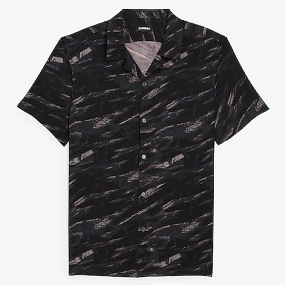New Abstract Print Rayon Short‎ Sleeve Shirt - Picture 2 of 5